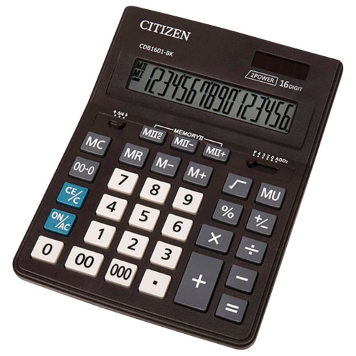 Калькулятор настольный Citizen BUSINESS LINE CDB1601BK 16 разрядов 250436 фото 2